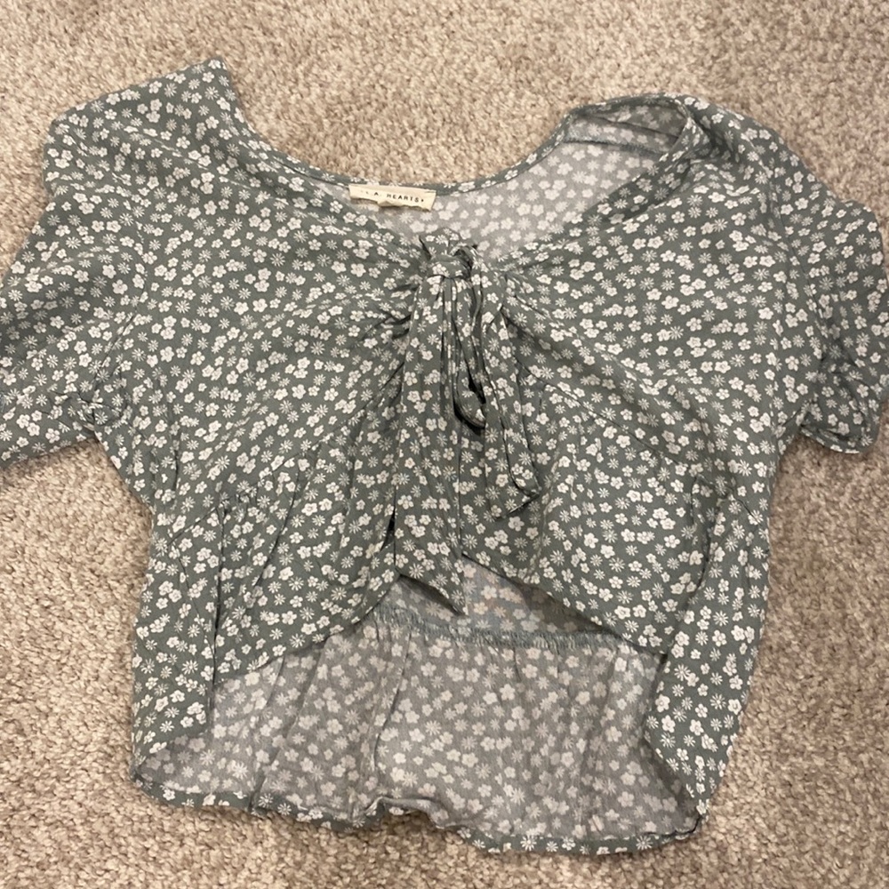 LA hearts tie top
